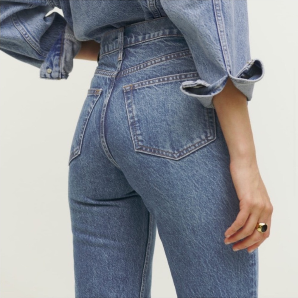 Reformation Julia high-rise cigarette jeans in wash SEYCHELLES
